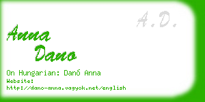anna dano business card